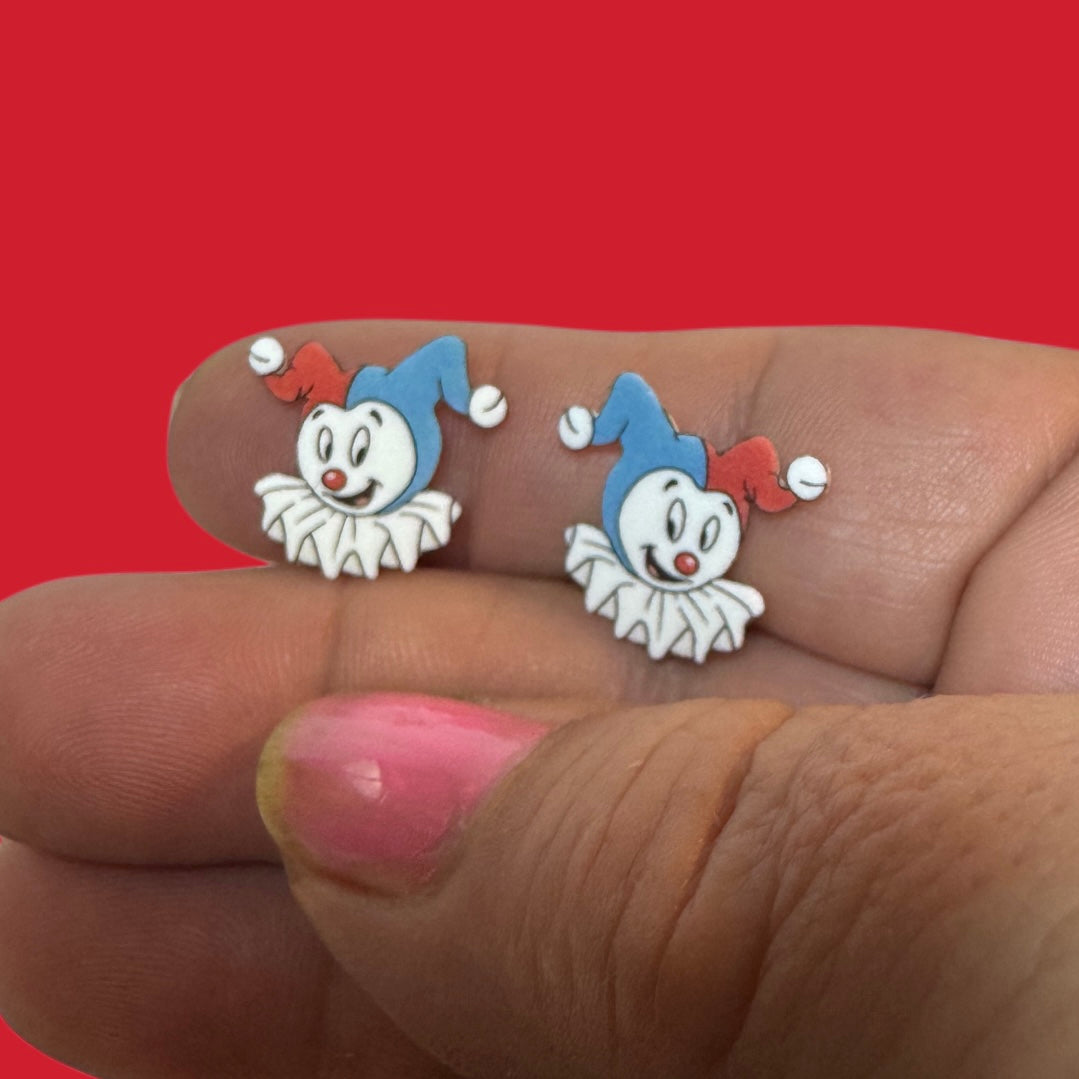 Harvey Cartoon Clown inspired handmade stud earrings