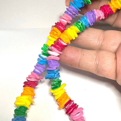 18 inch Puka Shell Necklace rainbow