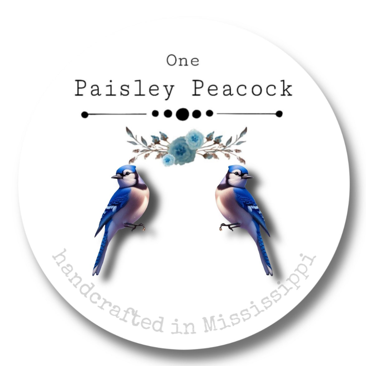 Bird earrings-bluejay