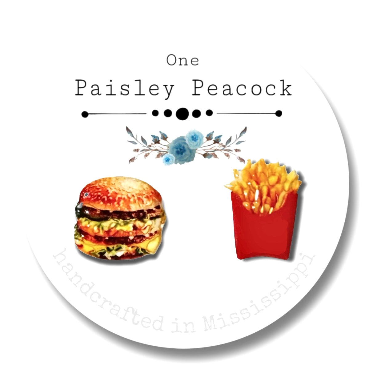 Stud Earrings-hamburger and French fries