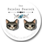 Whimsical cat stud earrings
