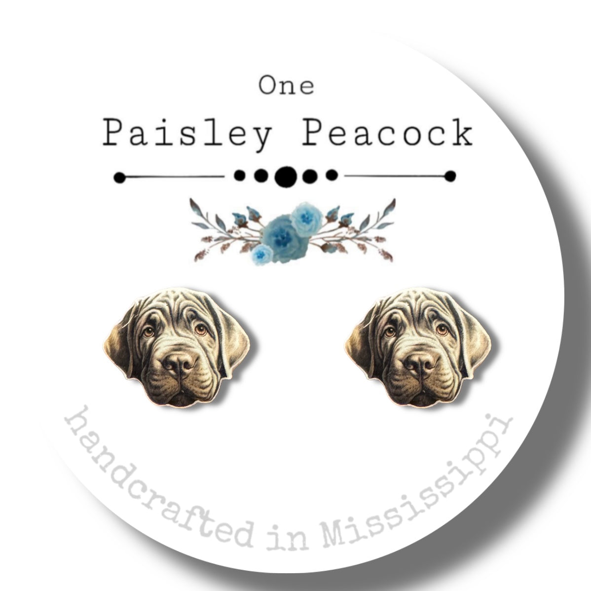 Dog Stud Earrings-black lab