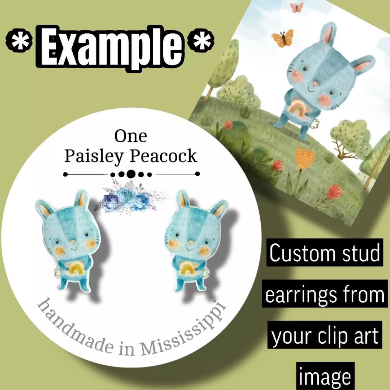 Custom Stud Post Earrings-from your photo