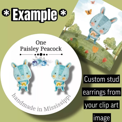 Custom Stud Post Earrings-from your photo