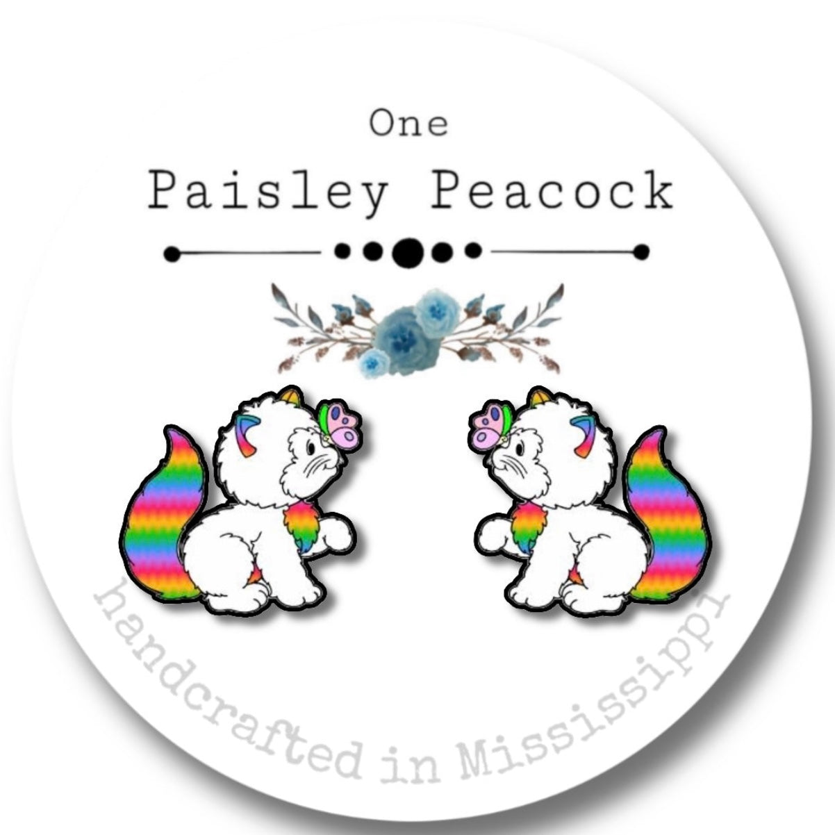 Rainbow Brite stud earrings