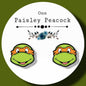 Michelangelo Ninja Turtles inspired handmade stud earrings