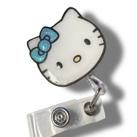 Badge Reel Hello Kitty Blue Bow