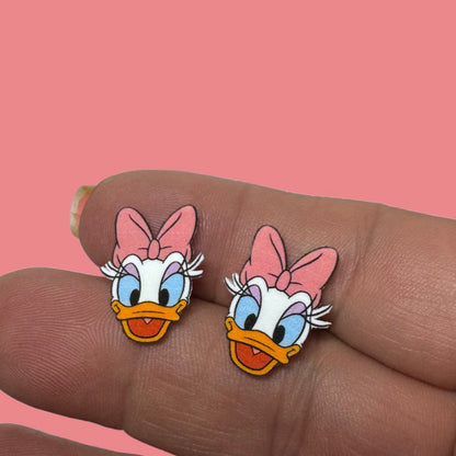 Daisy Duck inspired handmade stud earrings