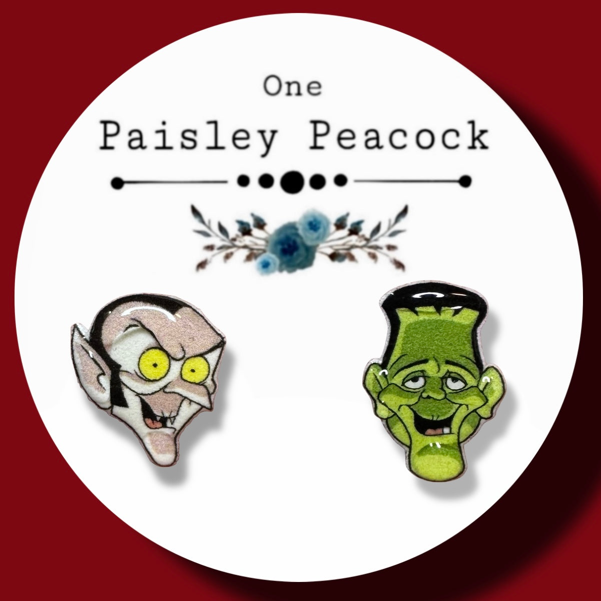 Groovie Goolies inspired stud earrings handmade