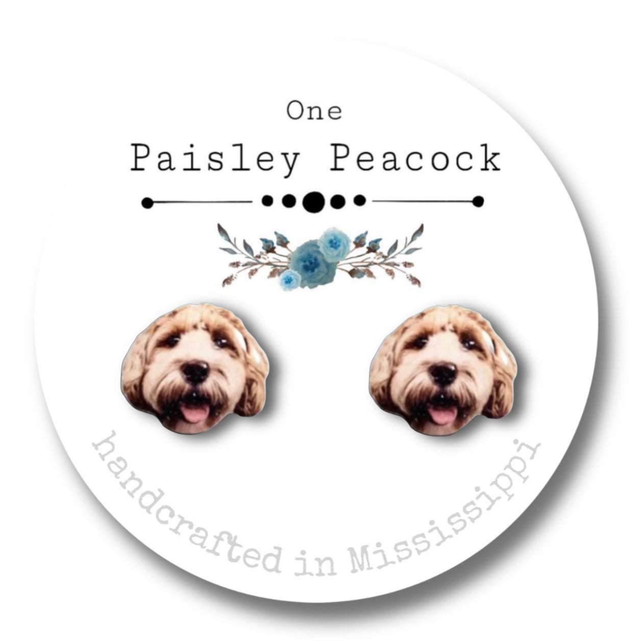 Dog Stud Earrings-Golden Doodle