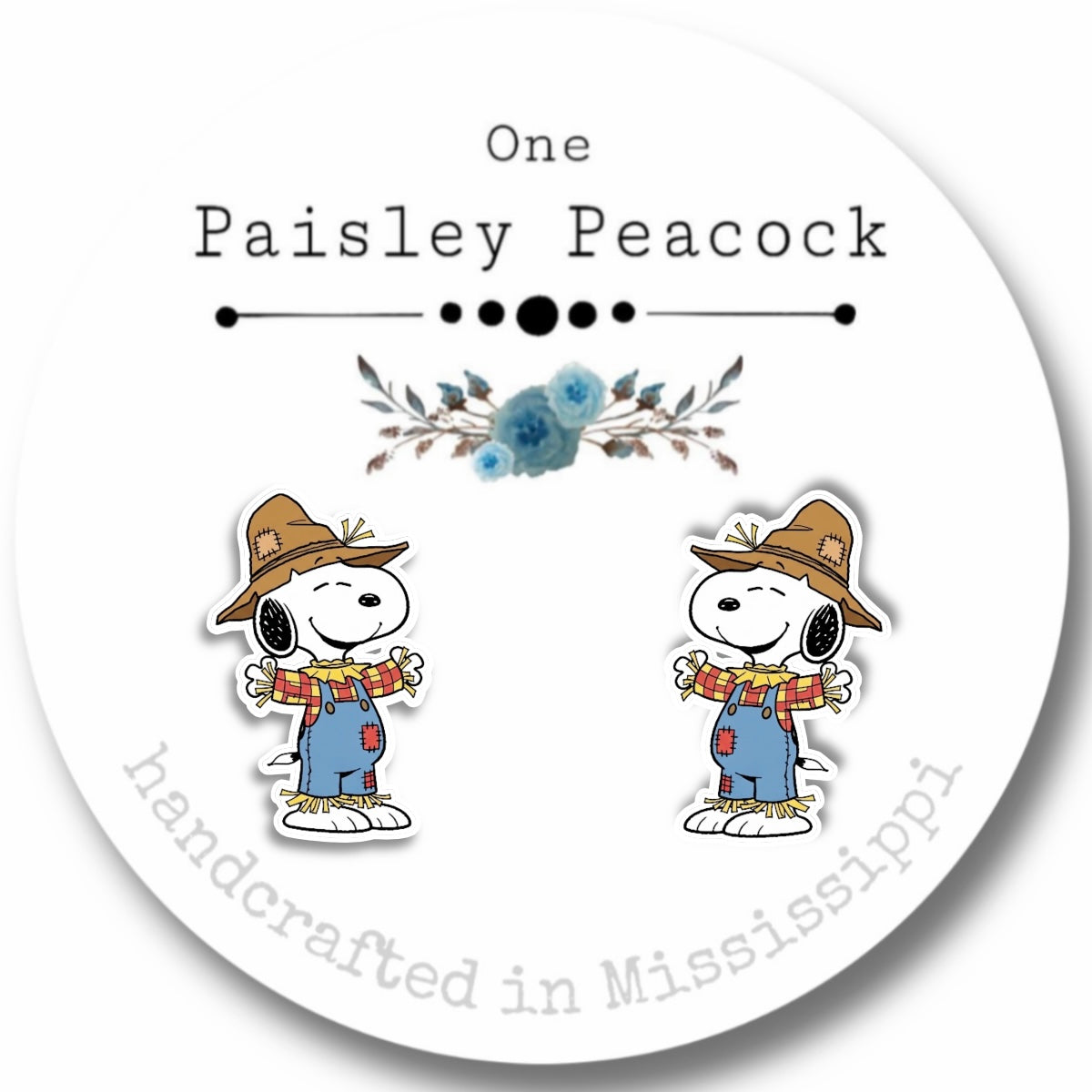 Stud earrings- Snoopy Scarecrow