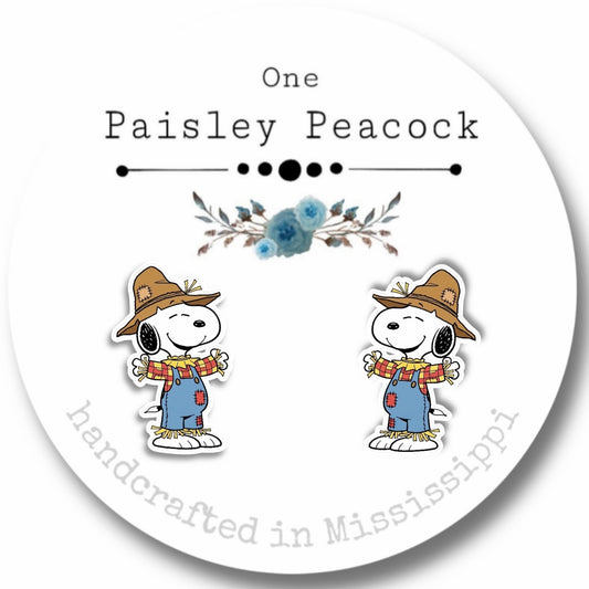 Stud earrings- Snoopy Scarecrow