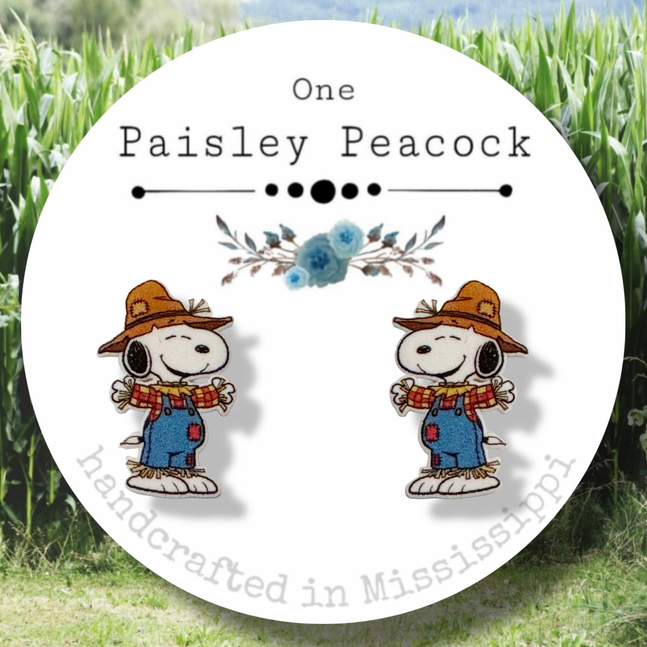 Stud earrings- Snoopy Scarecrow