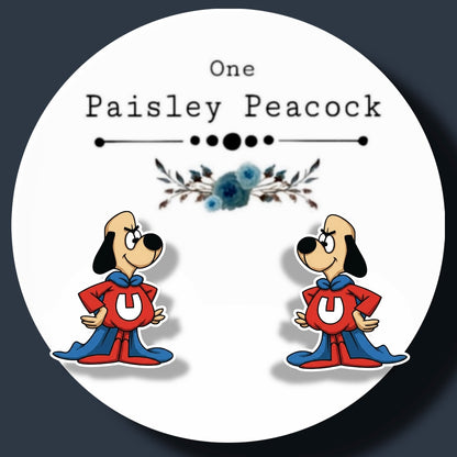 Underdog inspired handmade stud earrings