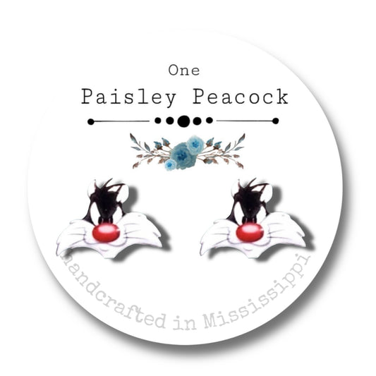 Cat Stud Earrings-Sylvester