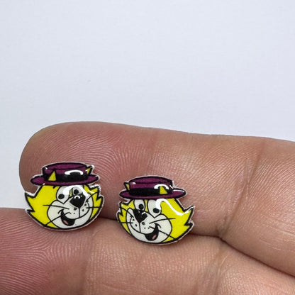 Top Cat inspired handmade stud earrings