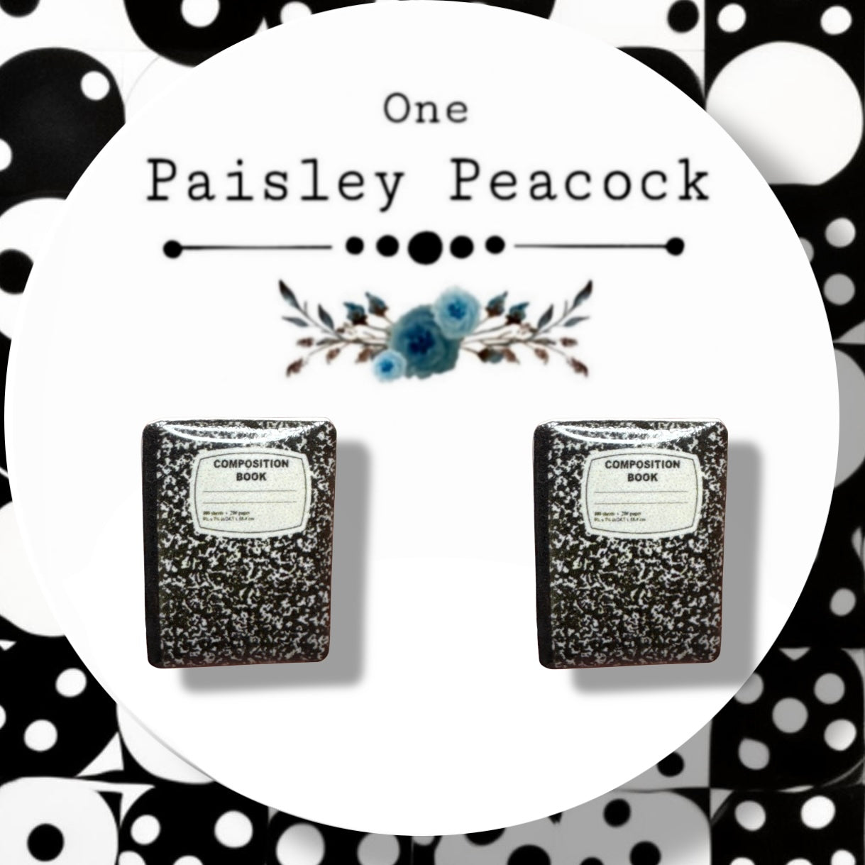 Stud Earrings-composition book