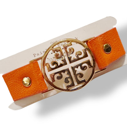 Designer Inspired Orange band bracelet