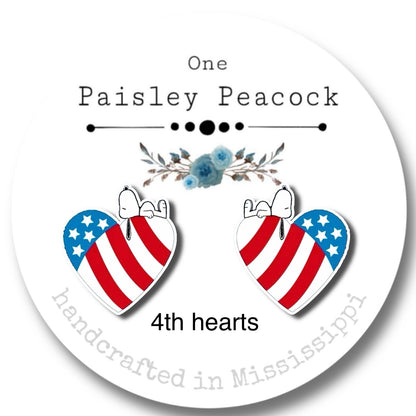 4th of July Independence Day stud earrings