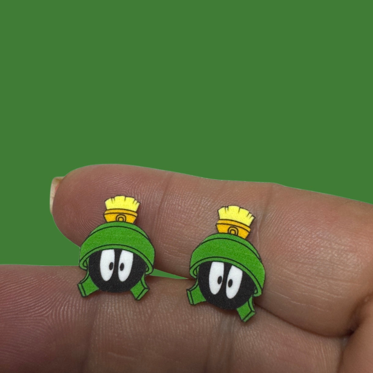 Marvin Martian inspired handmade stud earrings
