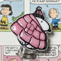 Snoopy Pink Puffer Badge Reel Inspired Handmade