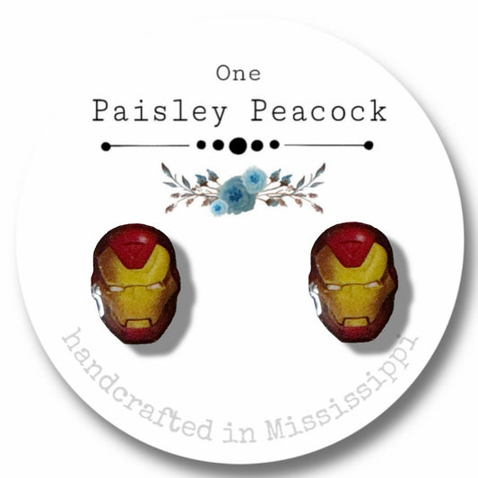 Ironman stud earrings