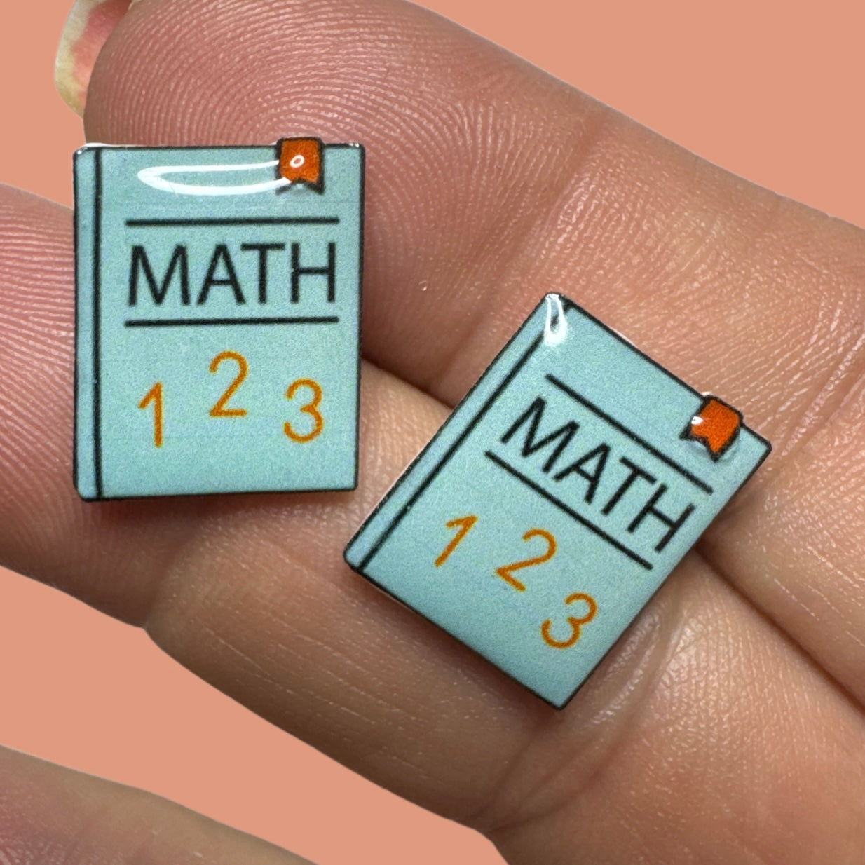 Stud Earrings-math book