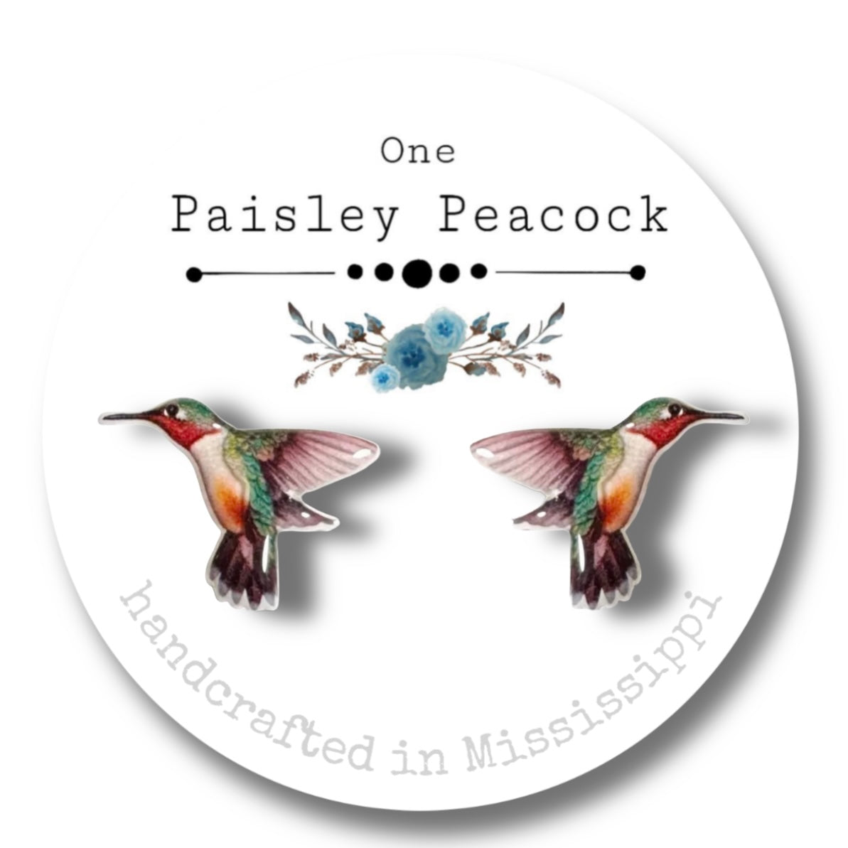 Bird earrings-hummingbird pinkish