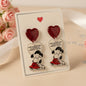 Snoopy and Lucy inspired stud dangle Valentines Day card