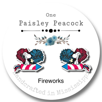 4th of July Independence Day stud earrings