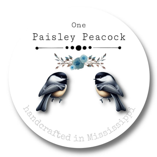 Bird earrings-chickadee