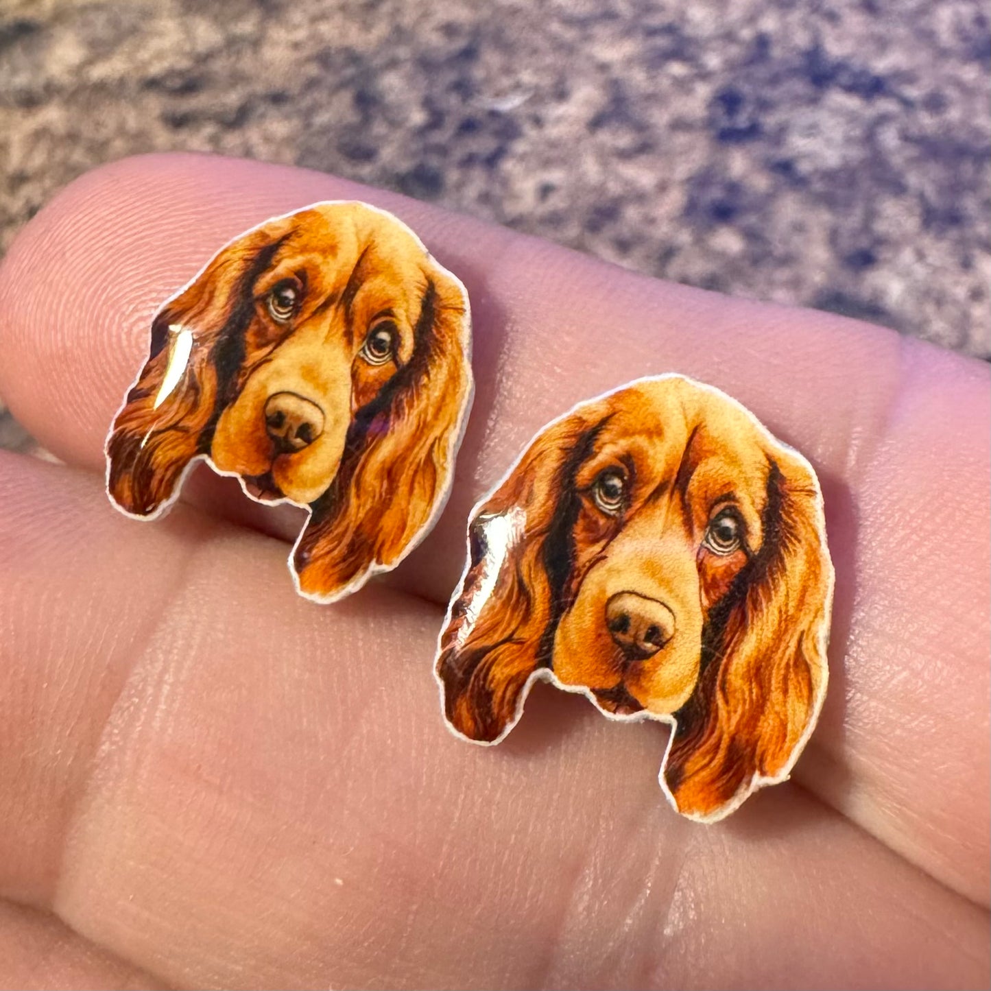 Dog Stud Earrings-Irish setter