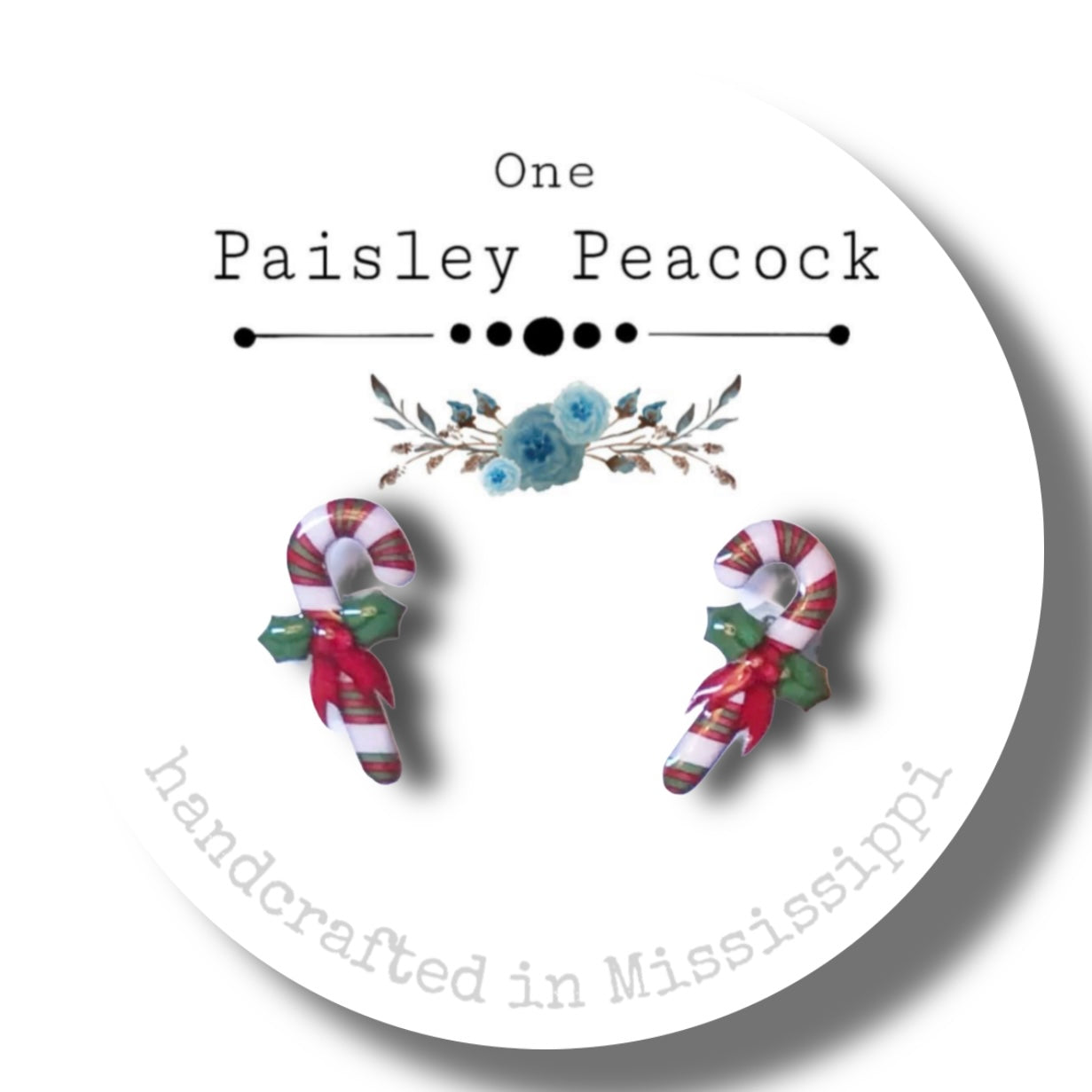 Stud Earrings-Candycane