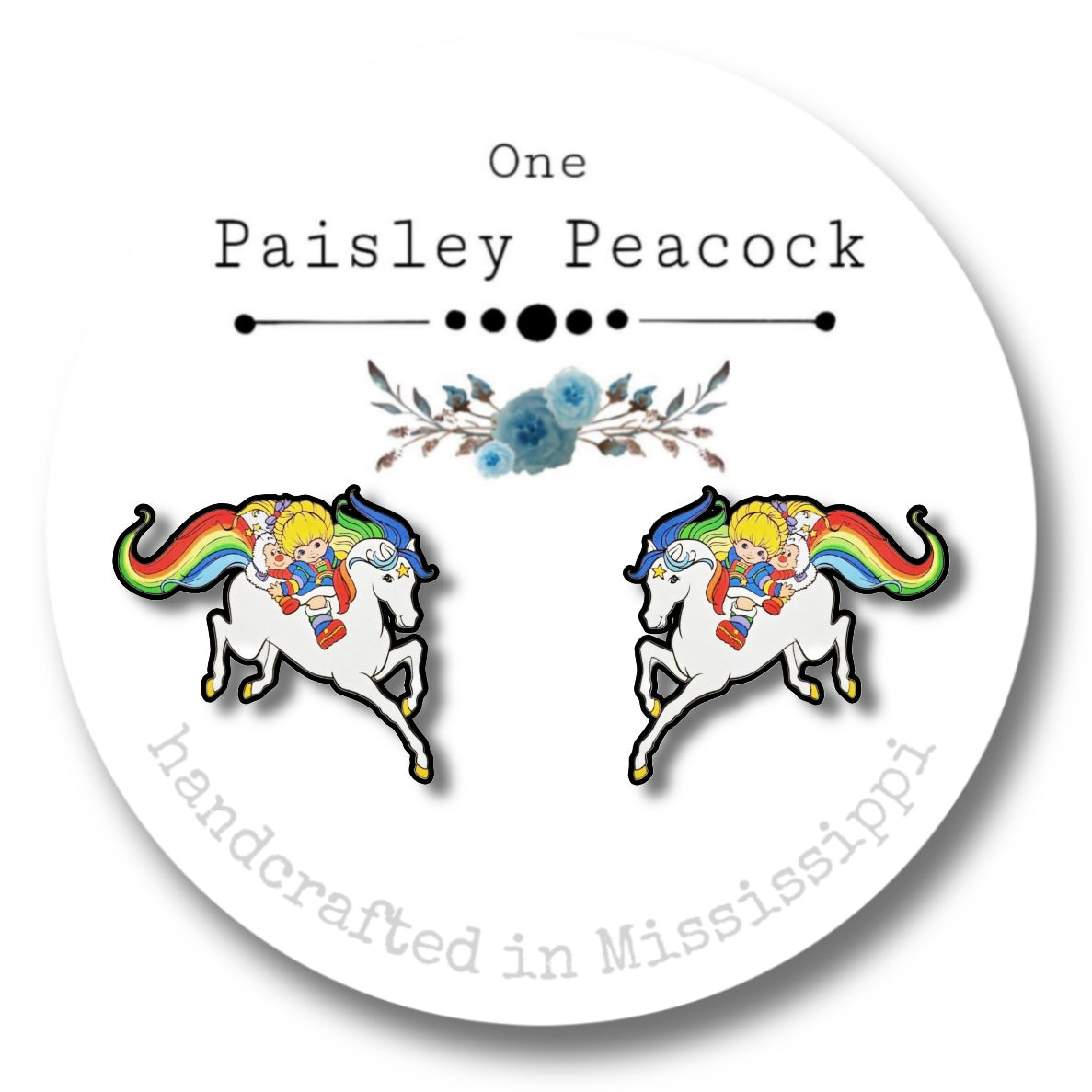 Rainbow Brite stud earrings