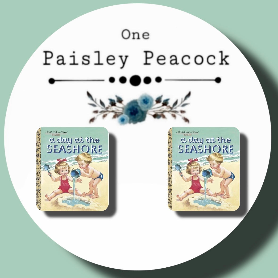 Golden Book A Day at the Seashore earrings