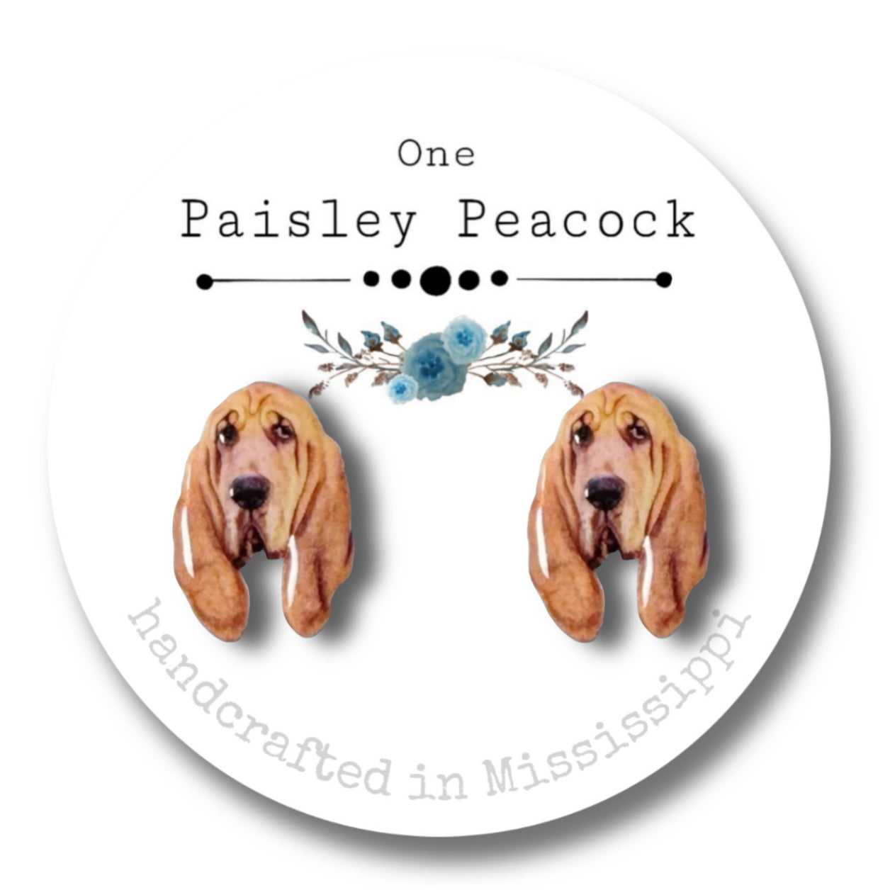 Dog Stud Earrings-Blood Hound