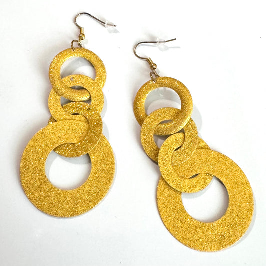 Gold glitter dangles