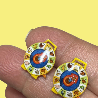 Retro Toy handmade stud earrings See n Say inspired 70’s