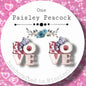 Valentines Day Love stud post earrings