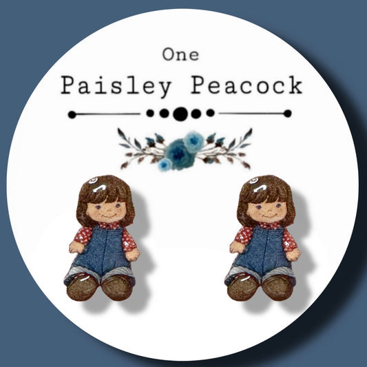 Toy Lap Sitter Doll stud earrings handmade