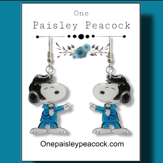 Dangle Earrings- Snoopy Elvis inspired