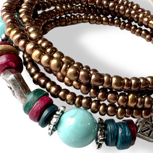 Boho memory wire bracelet