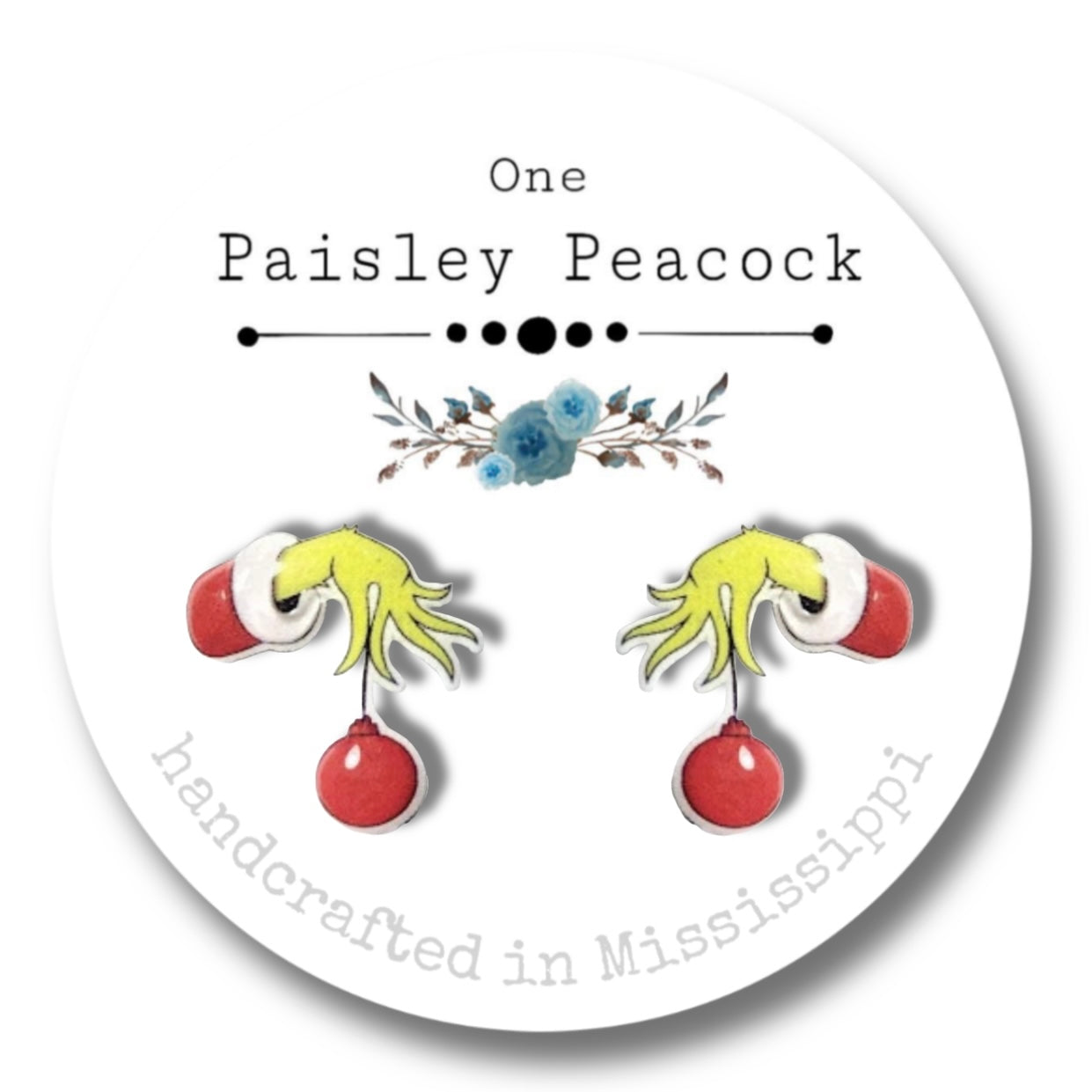 Grinch cartoon stud earrings