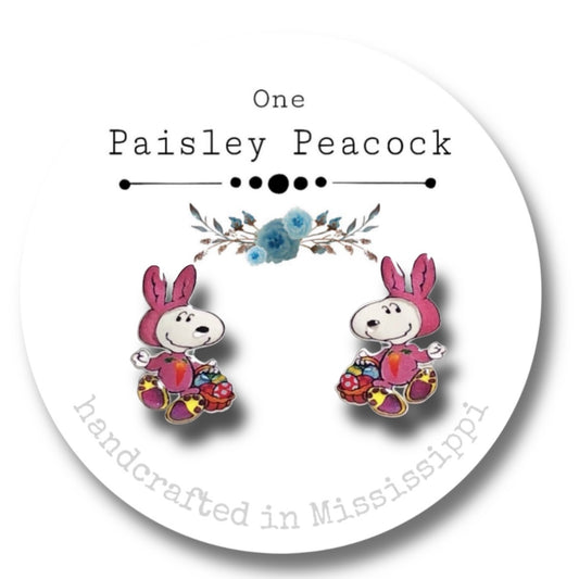 Stud earrings- snoopy bunny