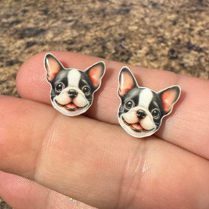 Dog Stud Earrings-French bulldog