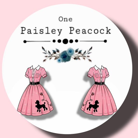 50'S POODLE DRESS STUD EARRINGS
