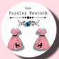 50'S POODLE DRESS STUD EARRINGS