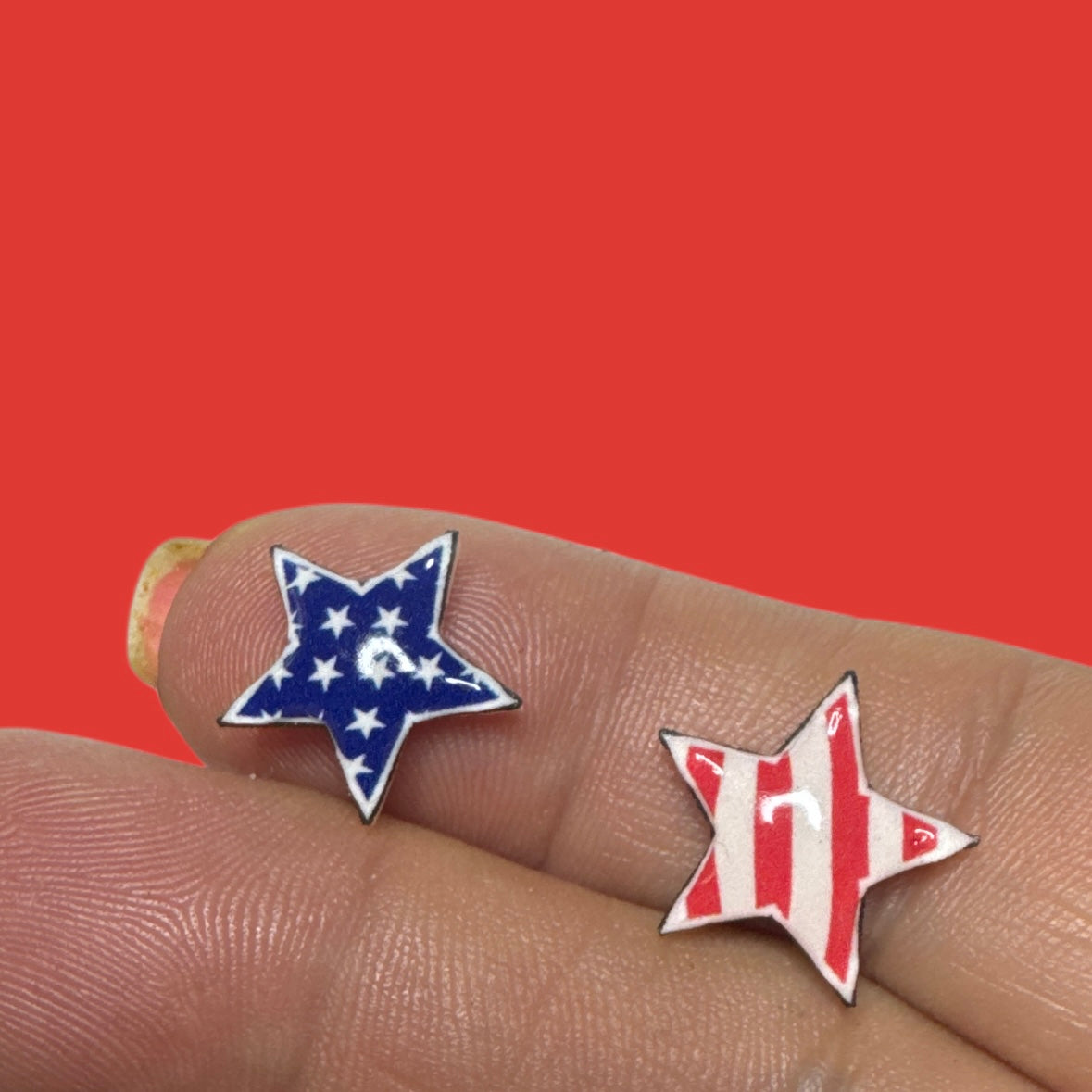 American Flag Stars and Stripes stud earrings