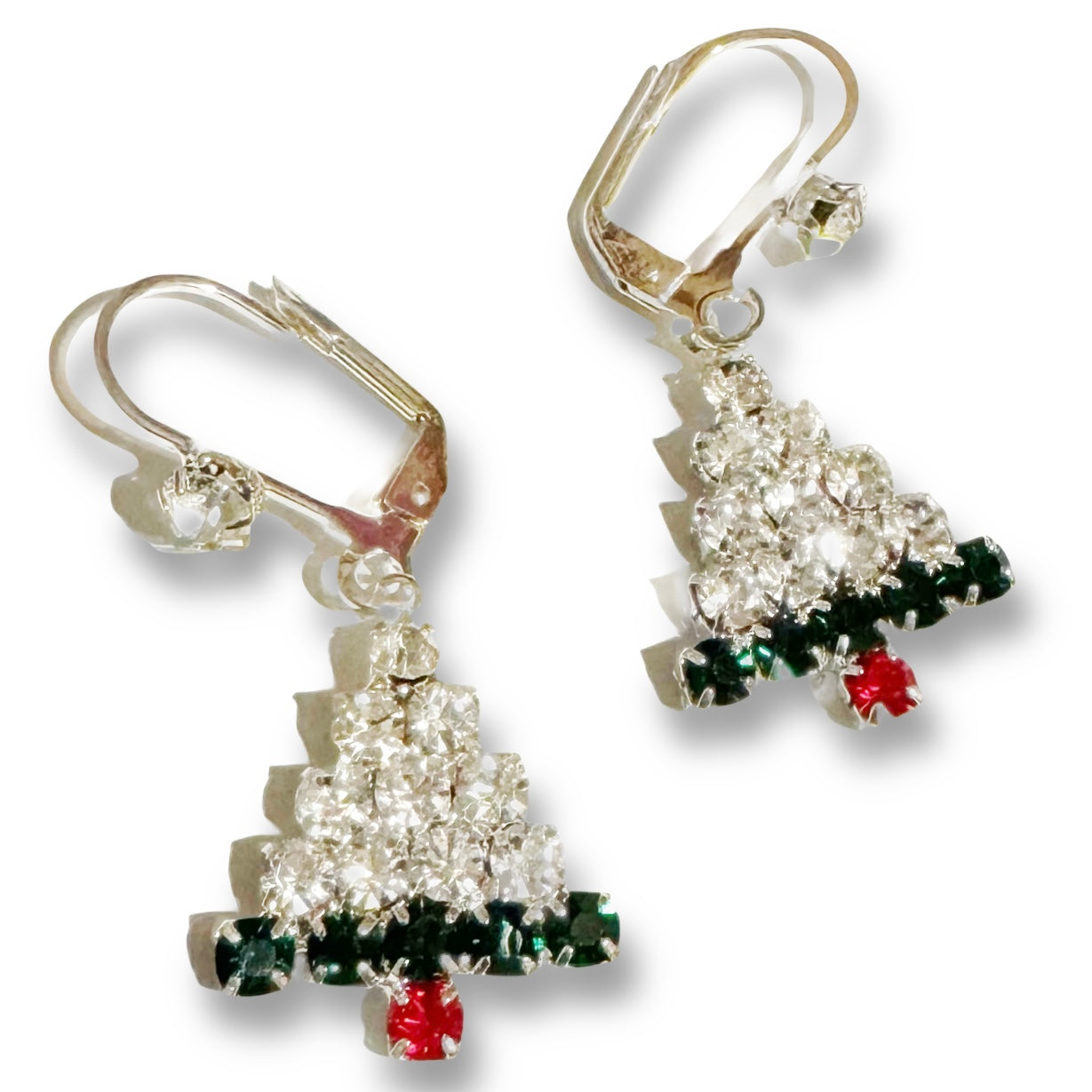 Christmas tree crystal earrings