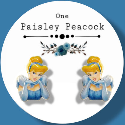 Cinderella bust inspired stud earrings handmade